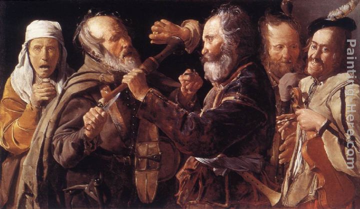 Quarrelling Musicians painting - Georges de La Tour Quarrelling Musicians art painting
